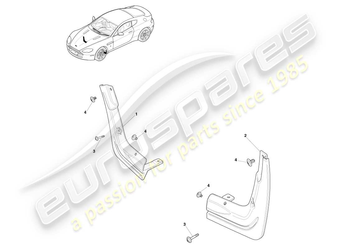 un schéma de pièces du catalogue de pièces aston martin v8 vantage
