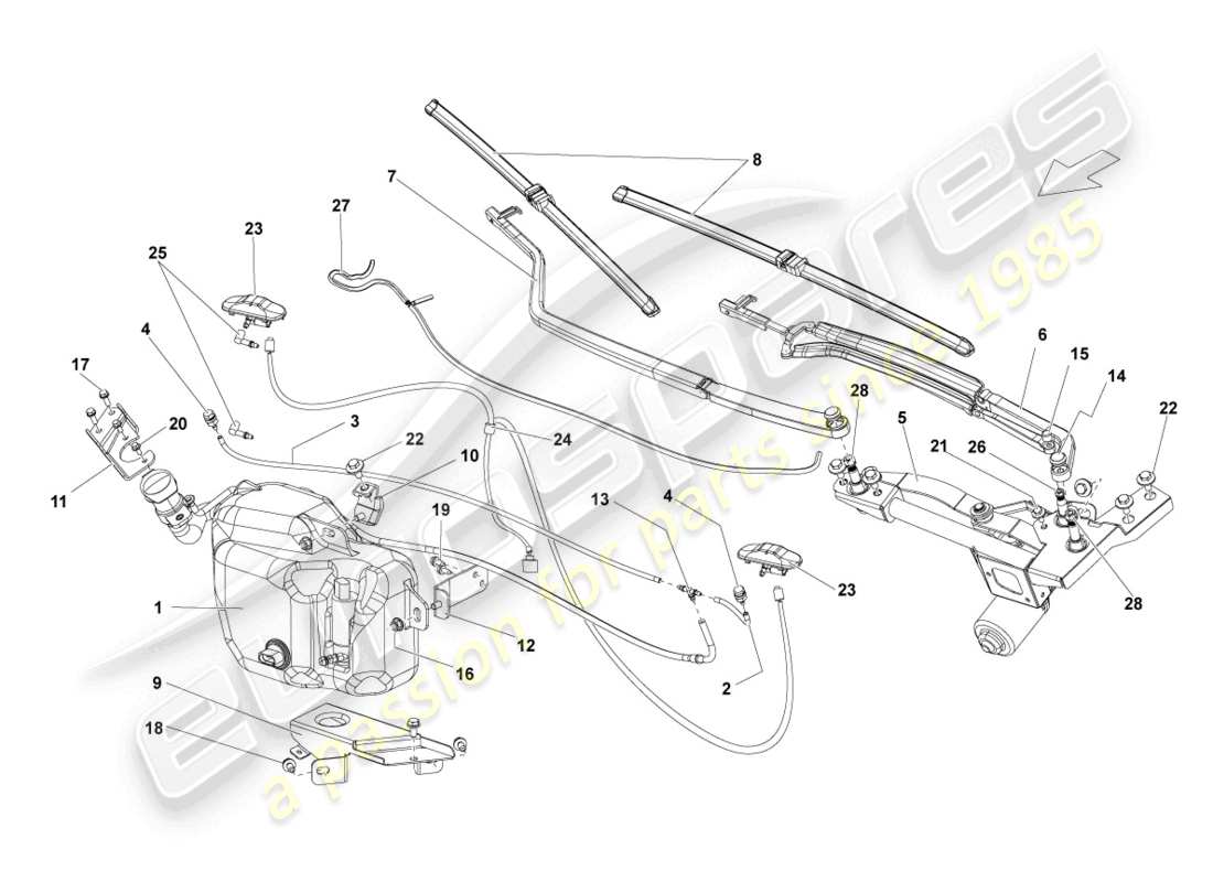 un schéma de pièces du catalogue de pièces lamborghini gallardo coupe (2006)