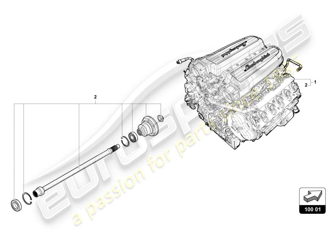 lamborghini evo coupe 2wd (2023) moteur schéma des pièces