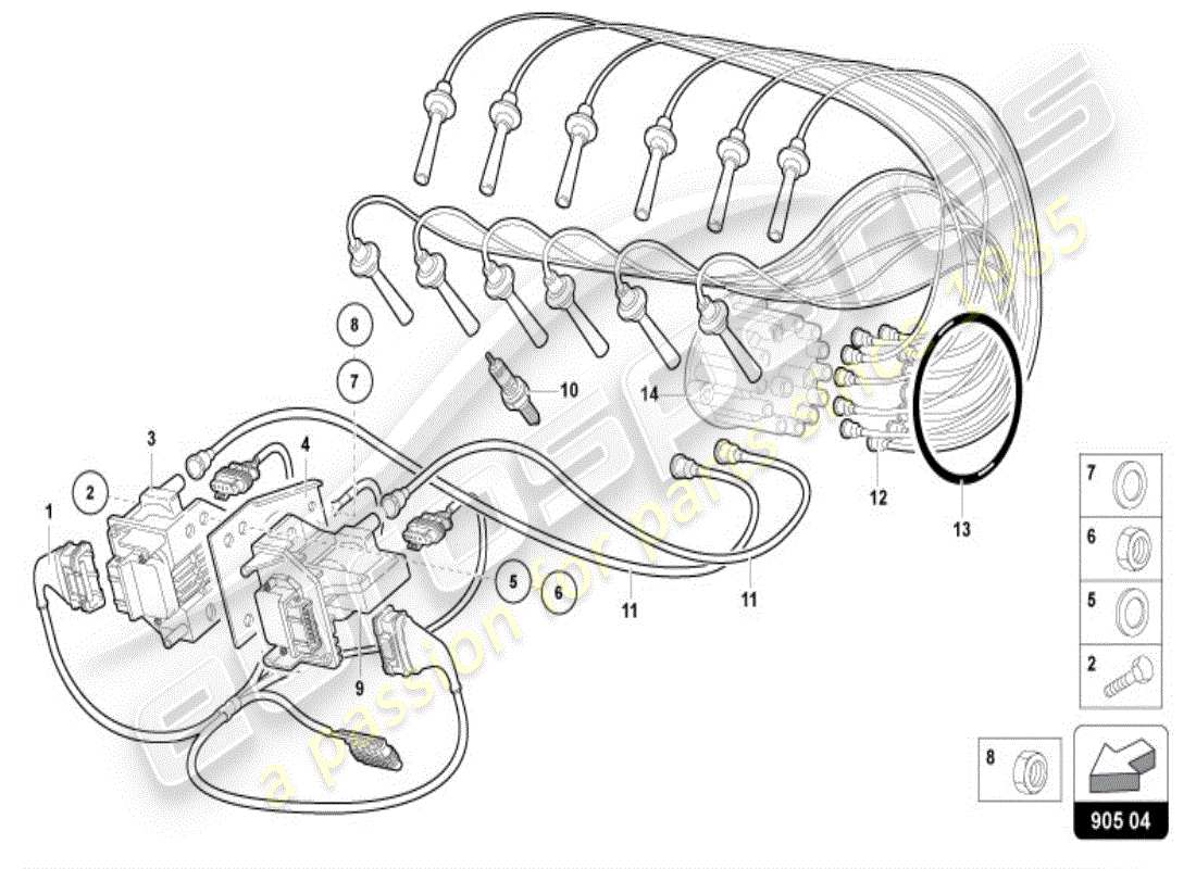 un schéma de pièces du catalogue de pièces lamborghini diablo