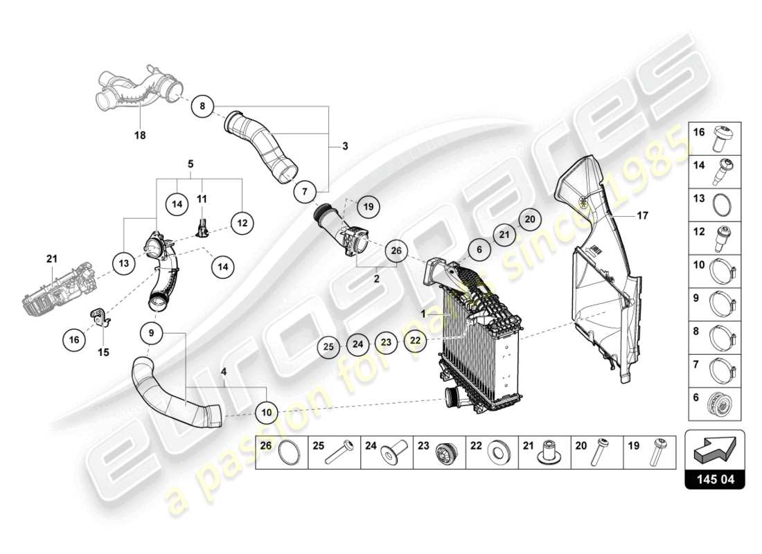 un schéma de pièces du catalogue de pièces lamborghini urus (2022)