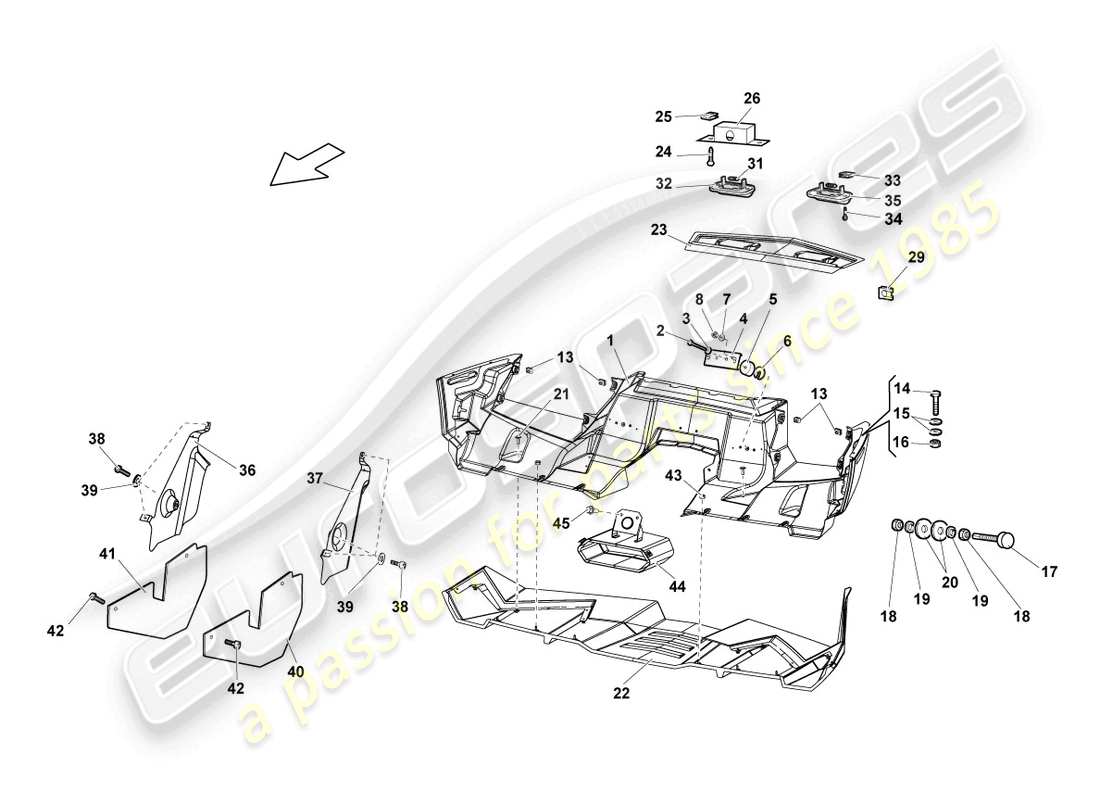 un schéma de pièces du catalogue de pièces lamborghini reventon roadster