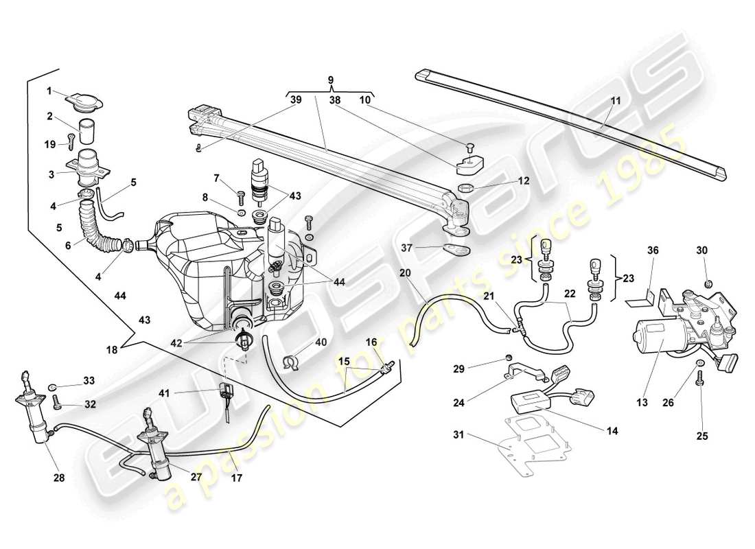 un schéma de pièces du catalogue de pièces lamborghini lp640 roadster (2009)
