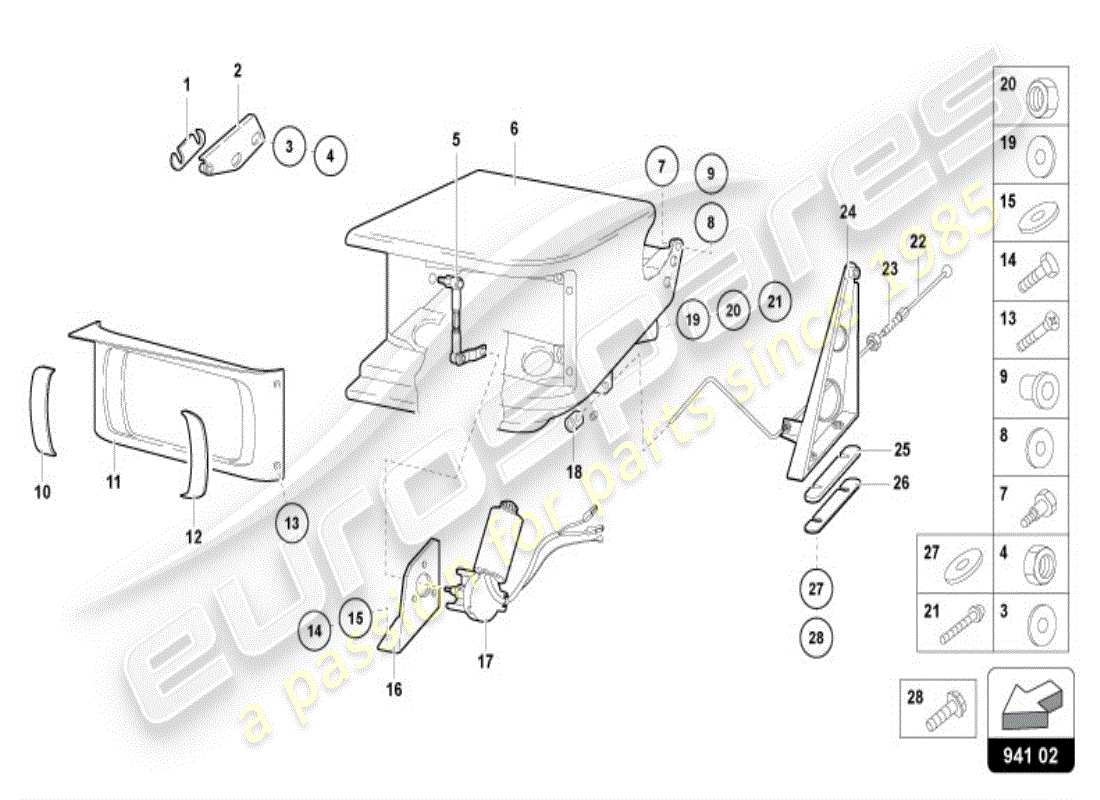 un schéma de pièces du catalogue de pièces lamborghini diablo vt (1996)