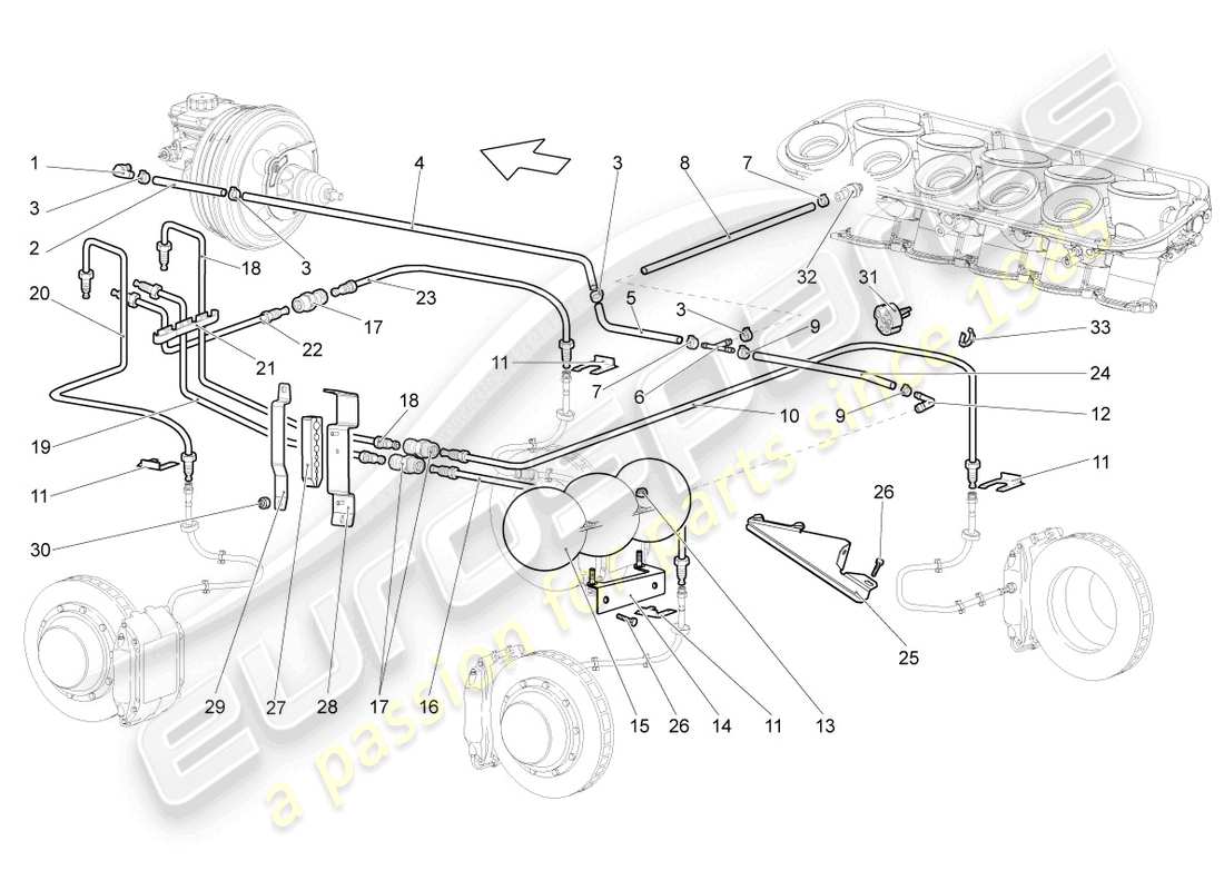 un schéma de pièces du catalogue de pièces lamborghini gallardo coupe (2004)