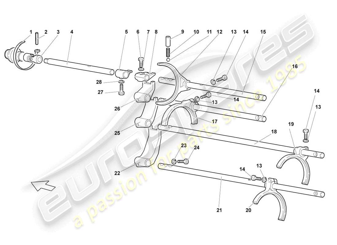 un schéma de pièces du catalogue de pièces Lamborghini LP640 Roadster (2009)