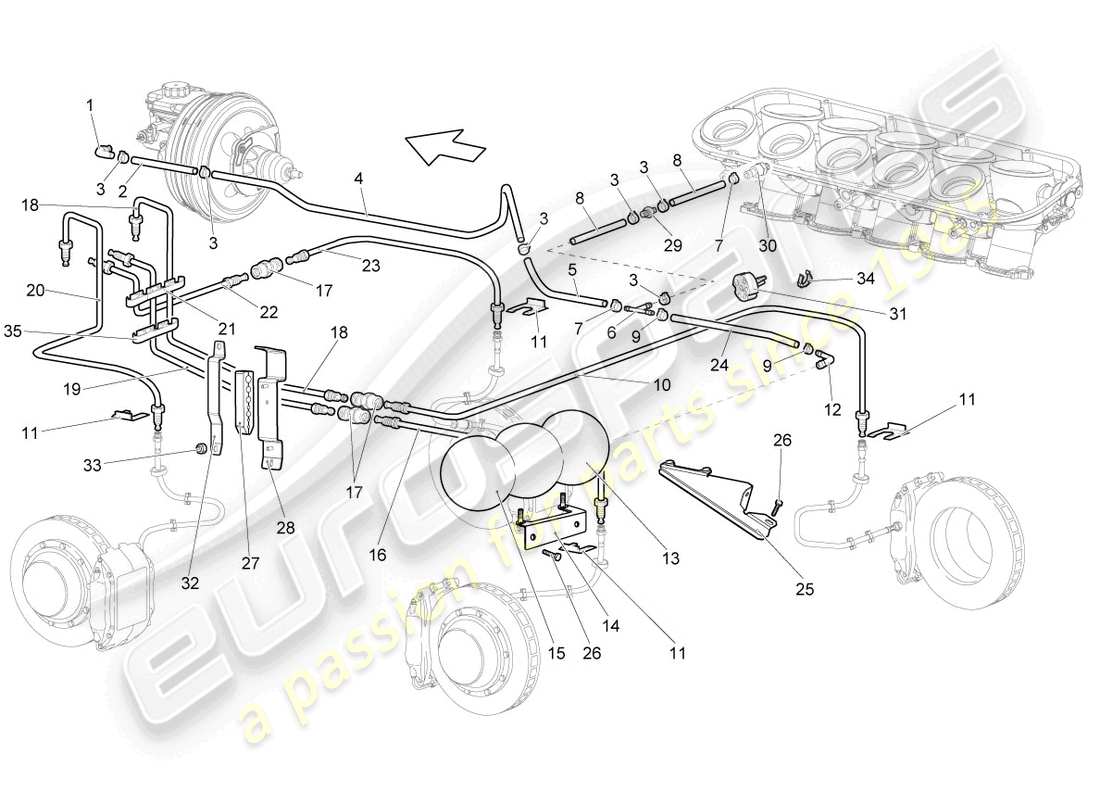 un schéma de pièces du catalogue de pièces du Lamborghini Gallardo Coupé (2006)