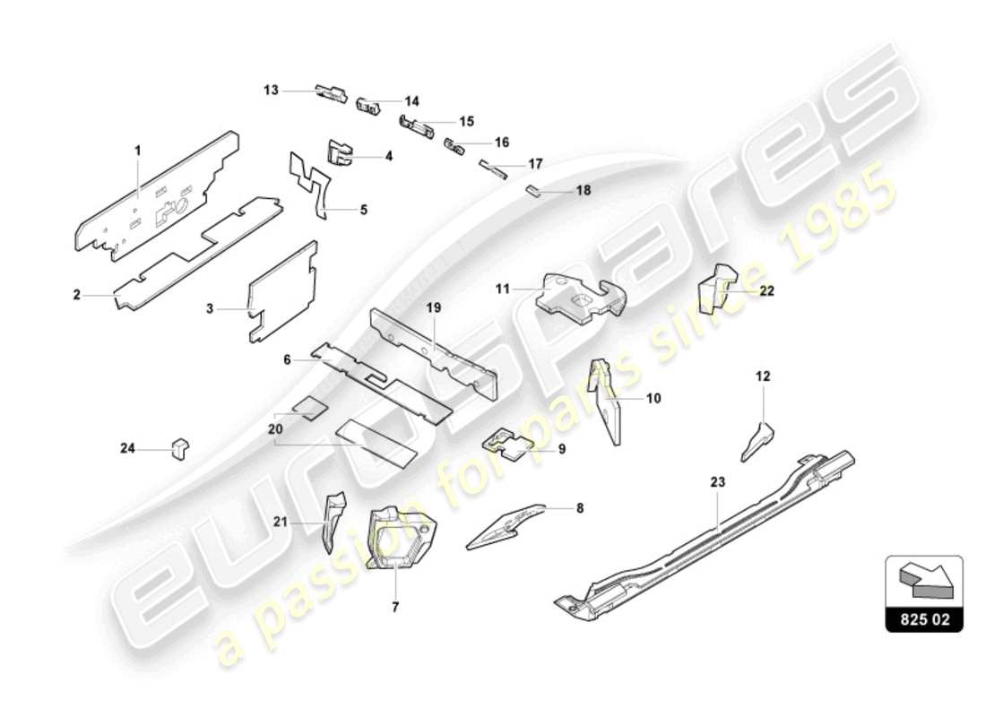 un schéma de pièces du catalogue de pièces lamborghini tecnica (2024)