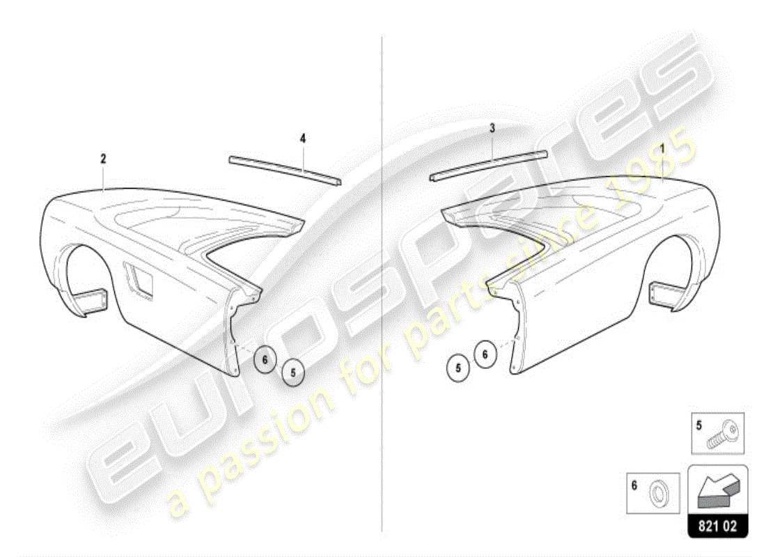 un schéma de pièces du catalogue de pièces lamborghini diablo vt (1998)