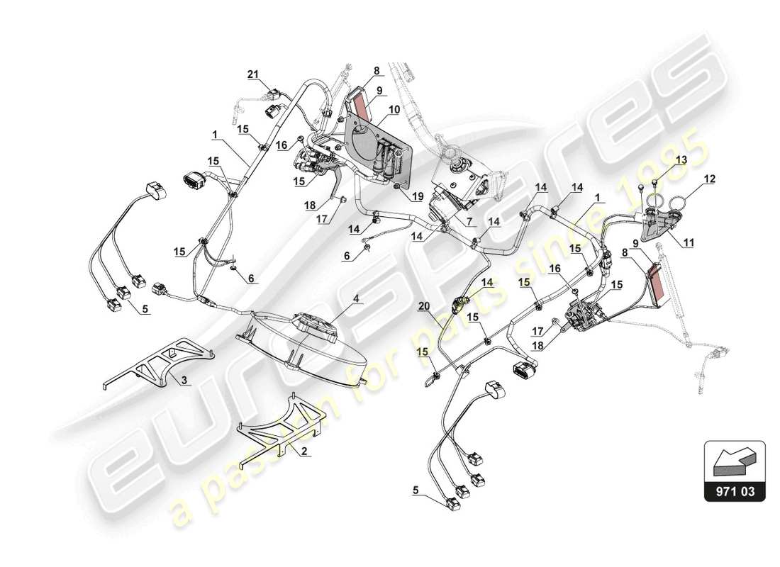 schéma de pièce contenant le numéro de pièce 3d0971838