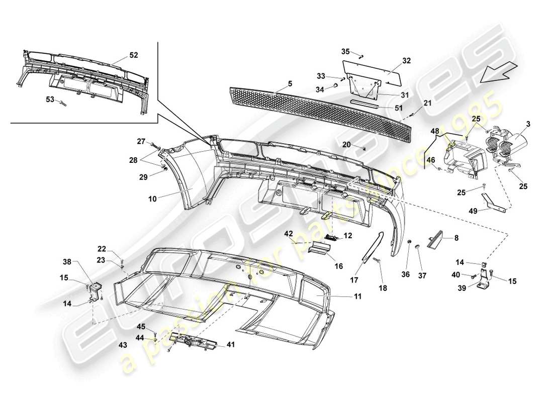 un schéma de pièces du catalogue de pièces lamborghini lp570-4 spyder performante (2011)