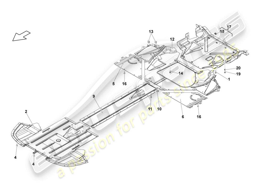 un schéma de pièces du catalogue de pièces lamborghini blancpain sts (2012)