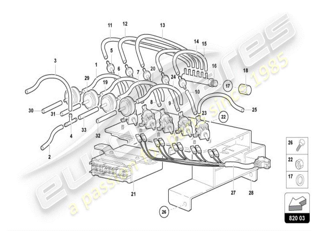 un schéma de pièces du catalogue de pièces lamborghini diablo vt (1999)