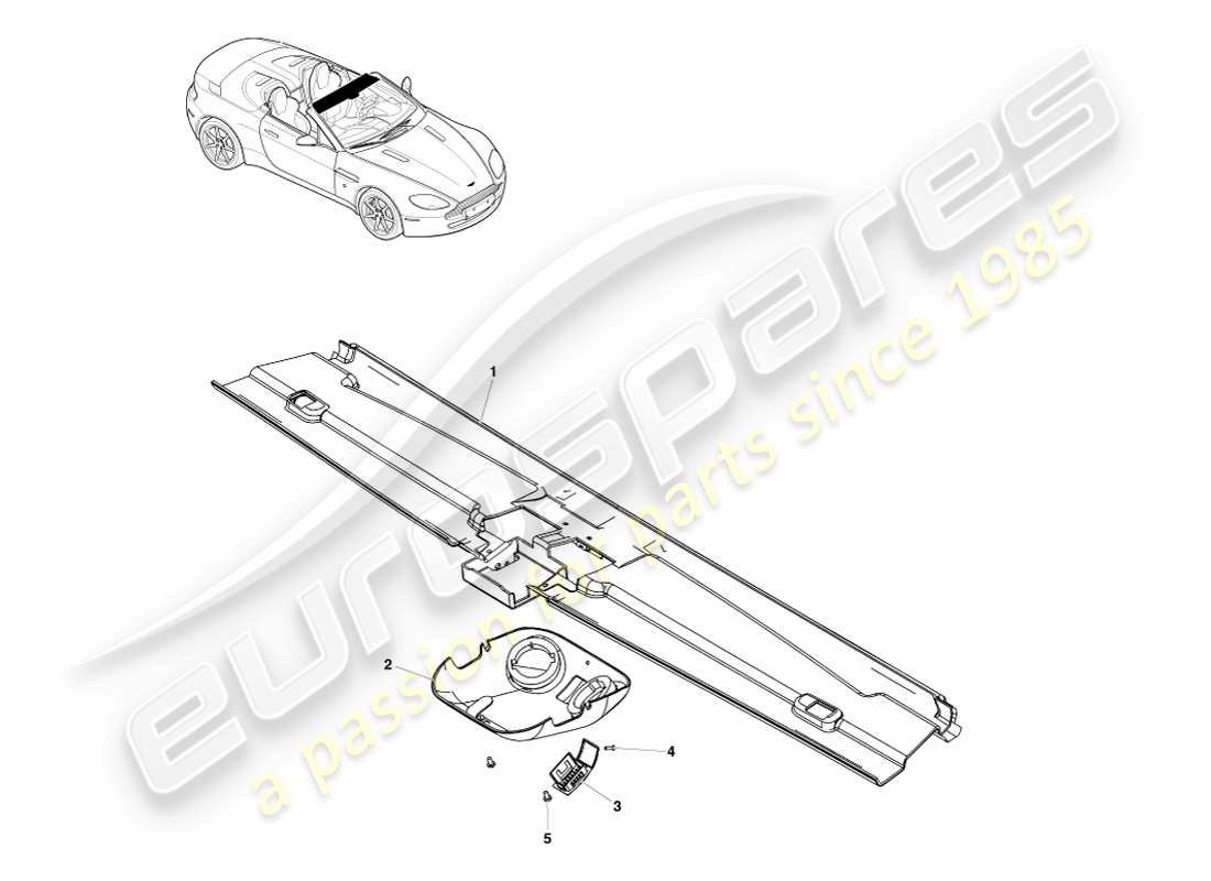 aston martin v8 vantage (2007) garniture de collecteur, diagramme de pièce du roadster