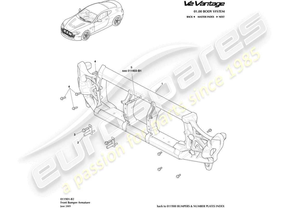 un schéma de pièces du catalogue de pièces aston martin v12 vantage