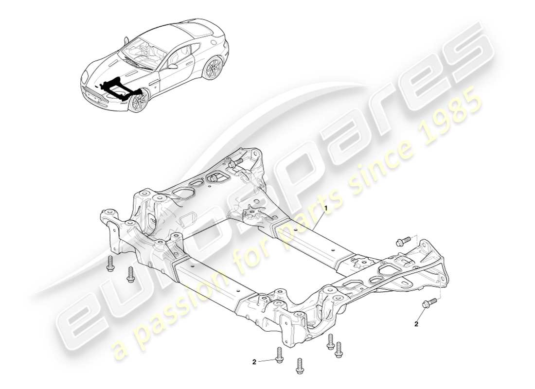 aston martin v8 vantage (2005) diagramme des pièces du sous-châssis avant