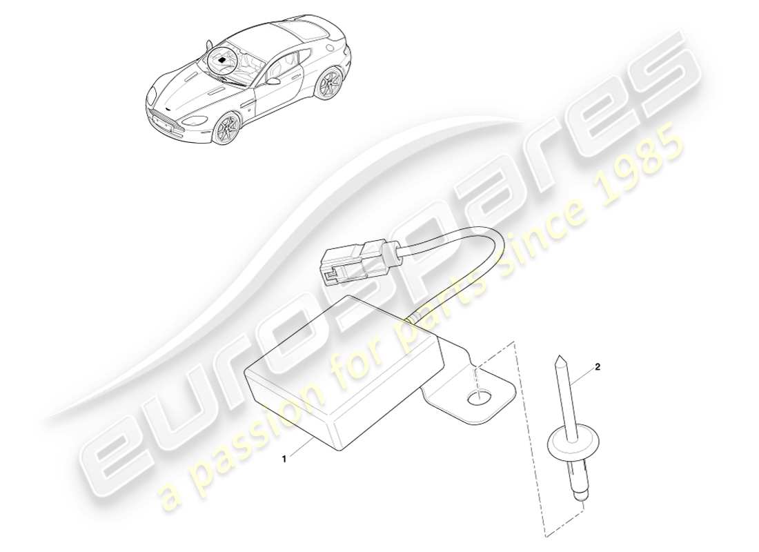aston martin v8 vantage (2005) antenne wi-fi, 16my schéma des pièces