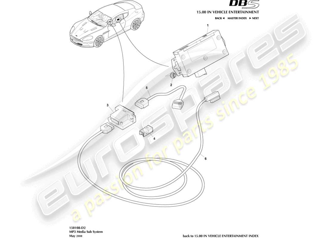 aston martin dbs (2010) mp3 diagramme des composants multimédias