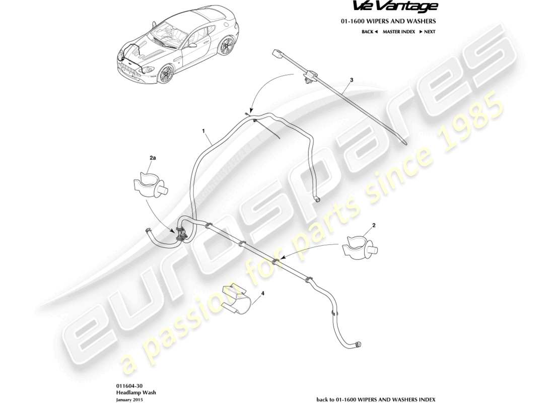 un schéma de pièces du catalogue de pièces aston martin v12 vantage (2010)