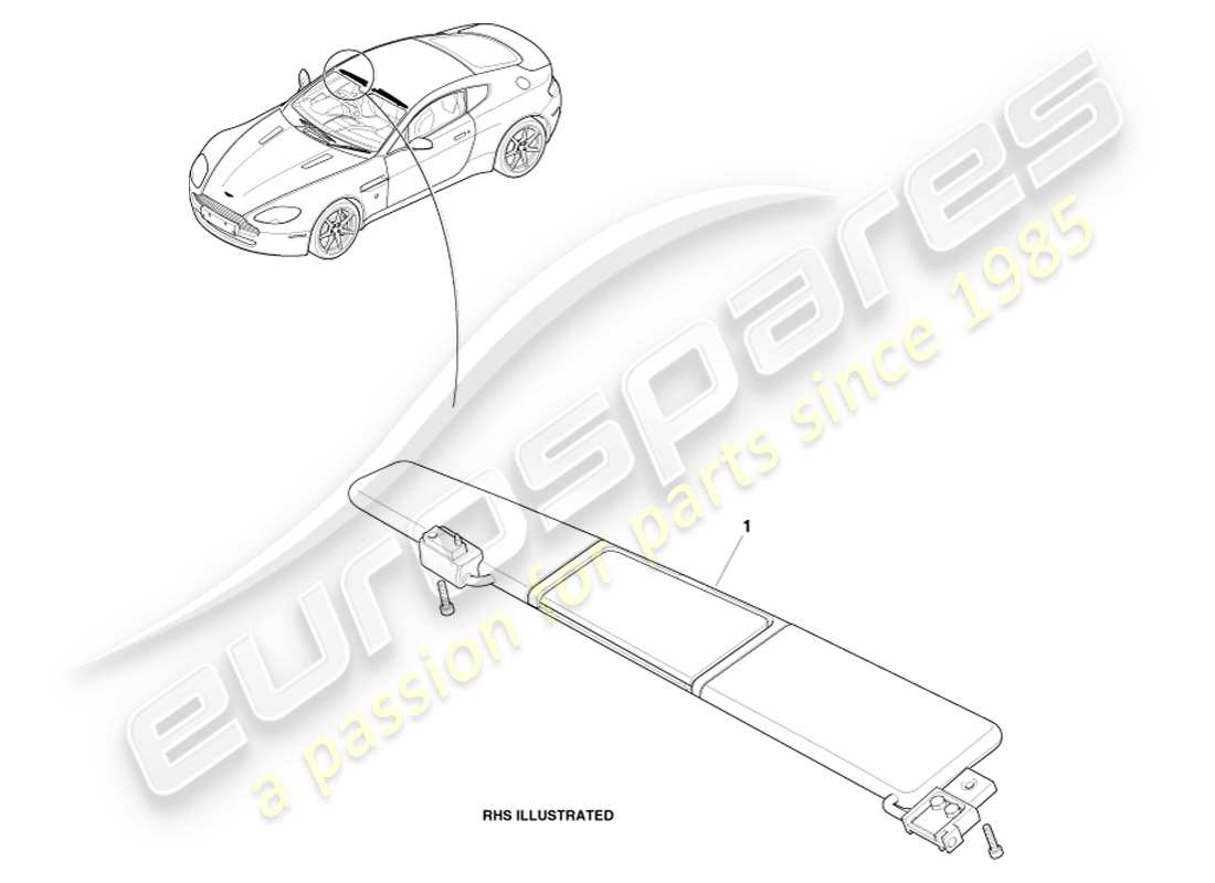 un schéma de pièces du catalogue de pièces aston martin v8 vantage (2005)