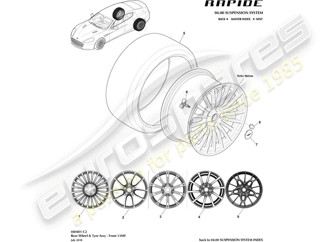 schéma de pièce contenant le numéro de pièce fd43-9965g-ga
