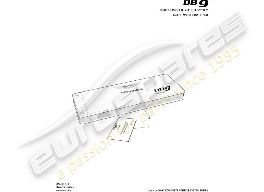 aston martin db9 (2008) diagramme des pièces du guide du propriétaire