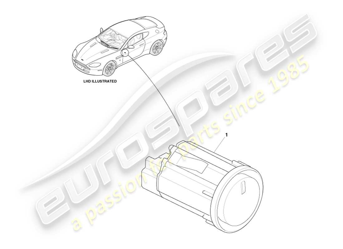 aston martin v8 vantage (2007) schéma des pièces de l'interrupteur de protection réduit