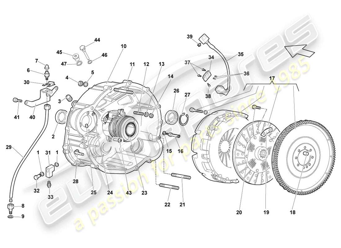 lamborghini reventon couplage e-gear schéma des pièces