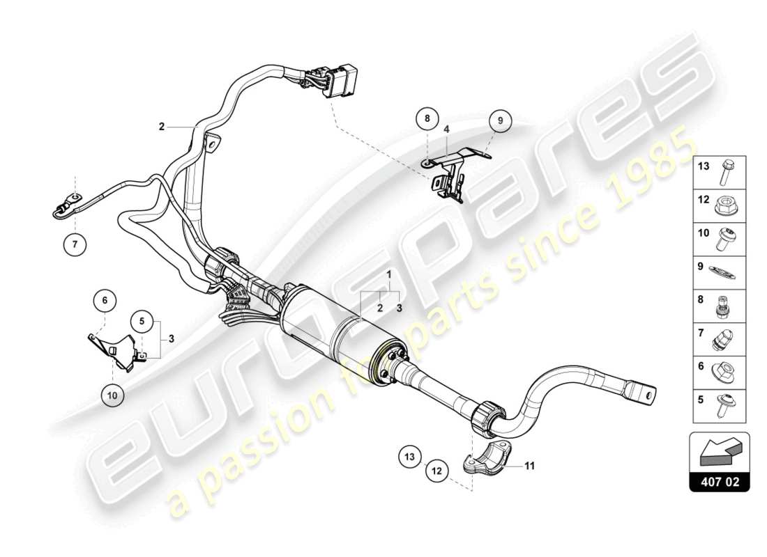 lamborghini urus performante (2023) diagramme des pièces anti