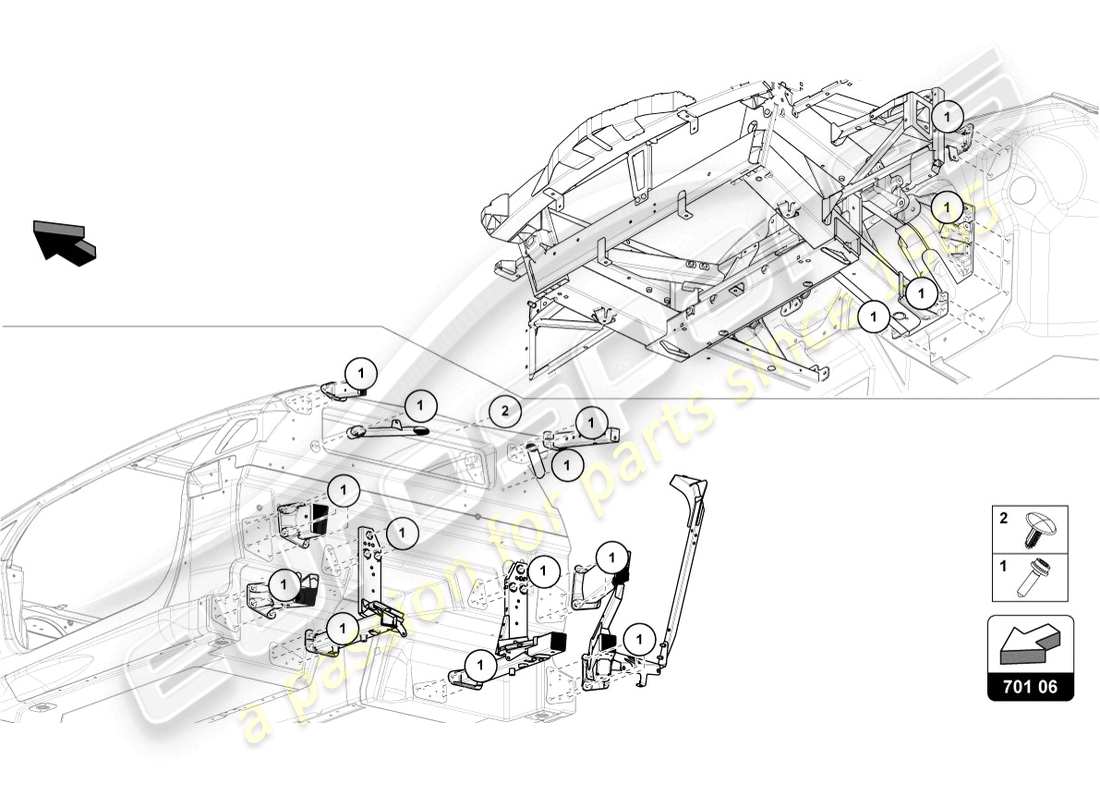 lamborghini 2022 (lp770-4 svj coupe) fixations diagramme des pièces