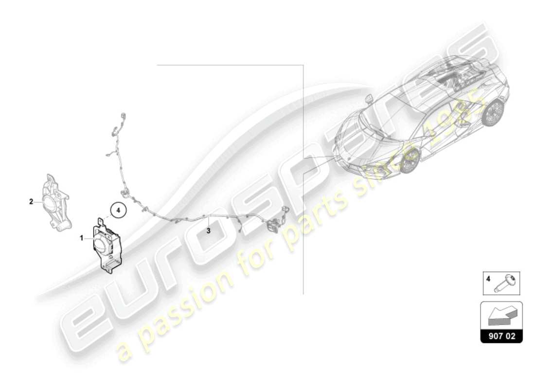 lamborghini revuelto coupe (2024) capteur radar schéma des pièces