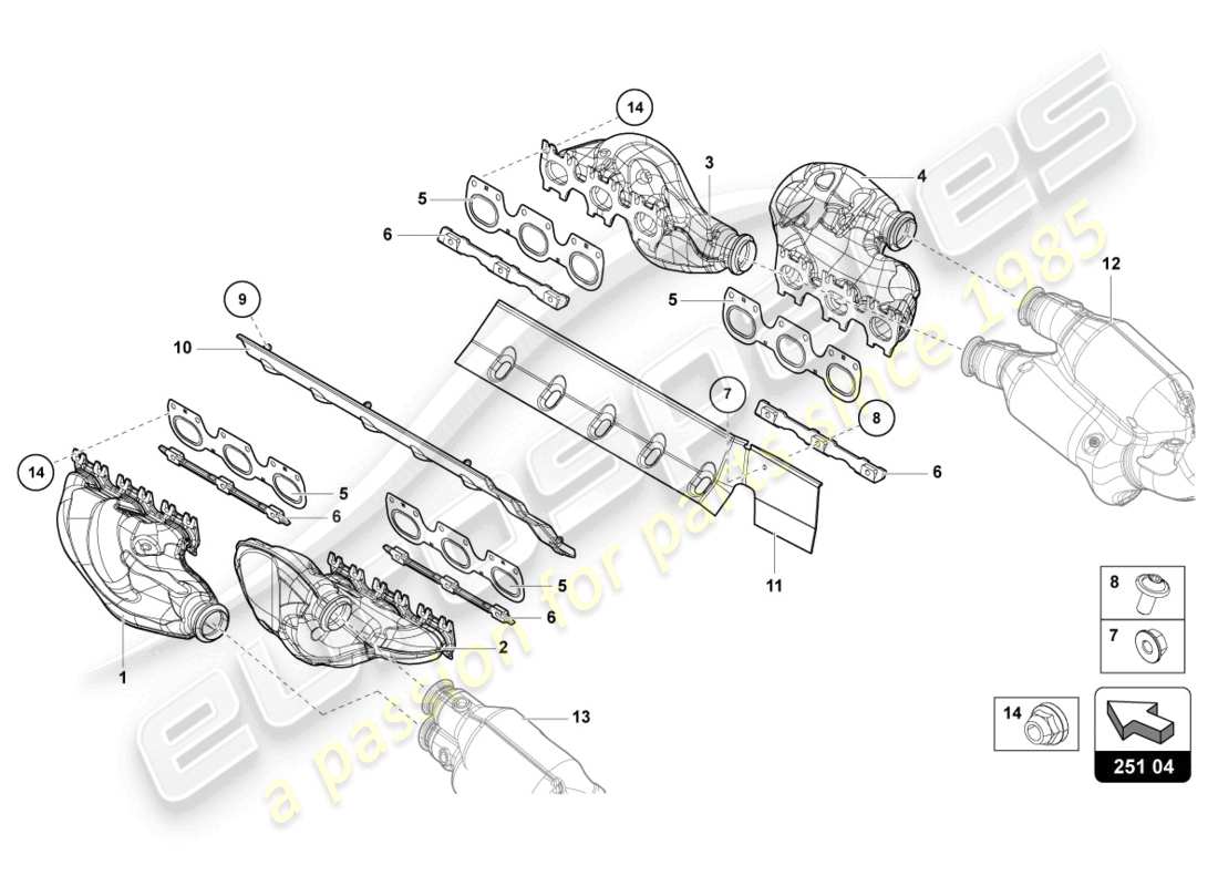 un schéma de pièces du catalogue de pièces lamborghini countach lpi 800-4 (2022)