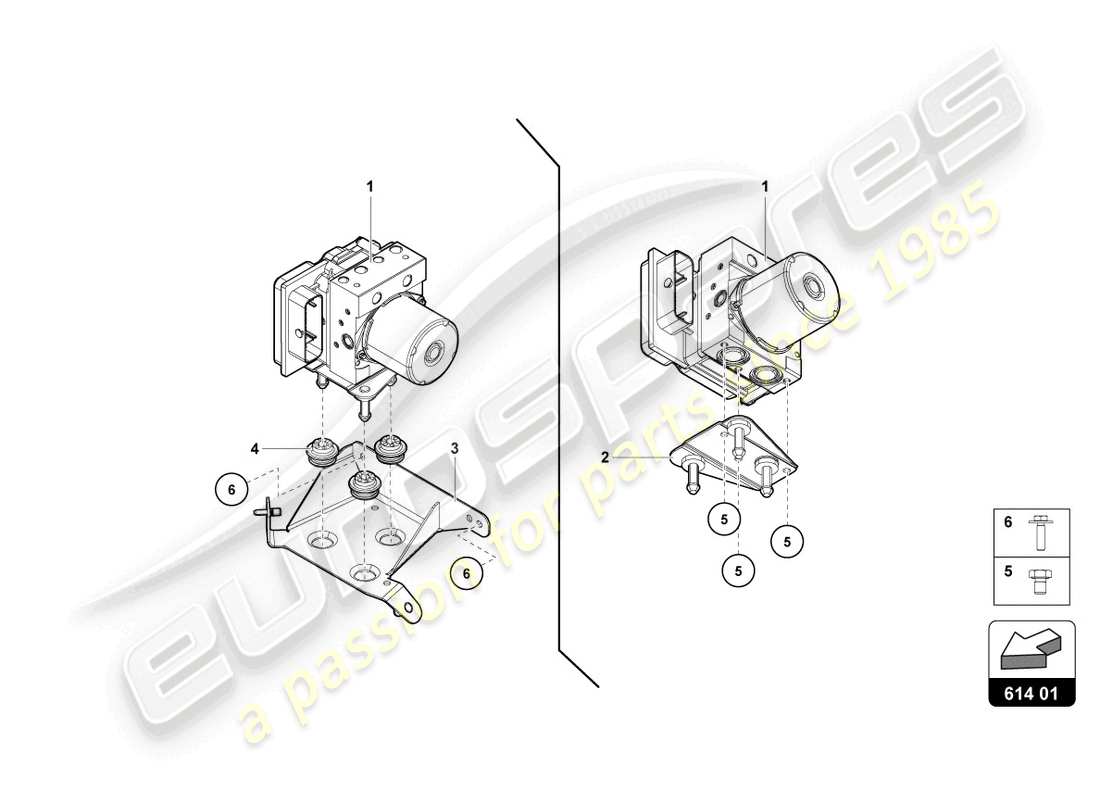 lamborghini countach lpi 800-4 (2022) unité abs avec unité de commande schéma des pièces