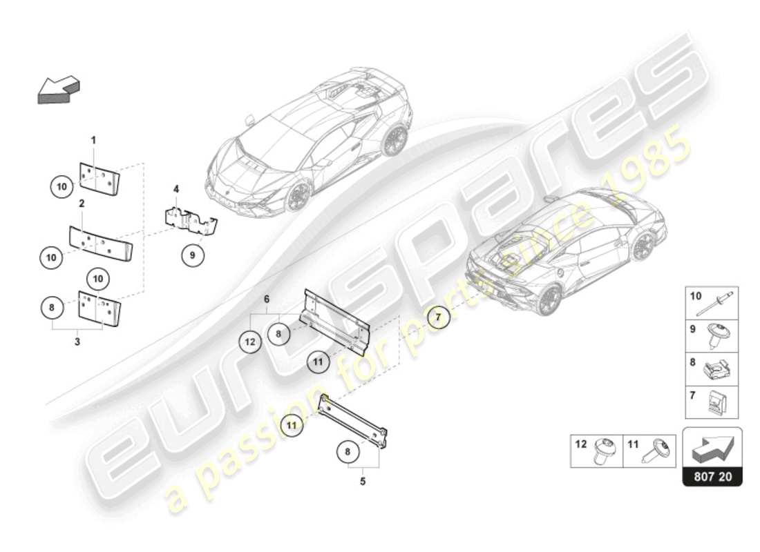 lamborghini tecnica (2024) support de plaque d'immatriculation