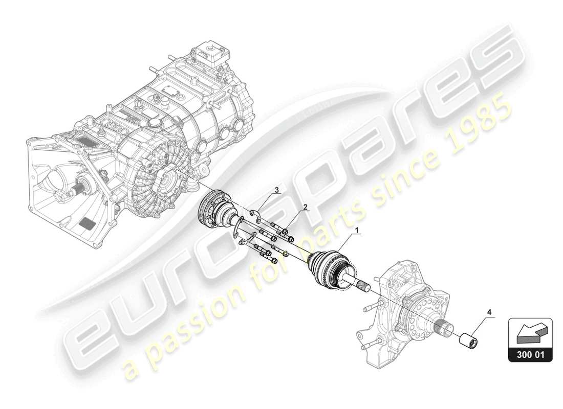 lamborghini gt3 (2017) diagramme des pièces de l'arbre de transmission