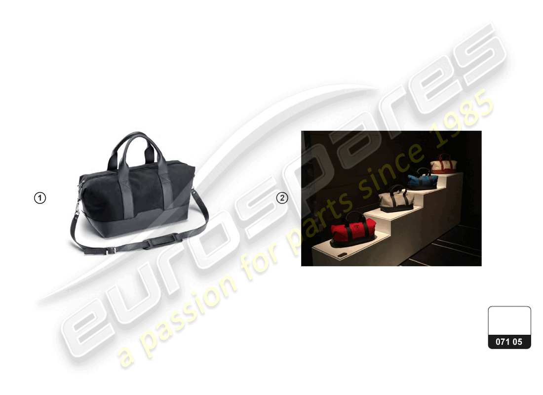 lamborghini huracan sterrato (accessories) ensemble de sacs de voyage schéma des pièces