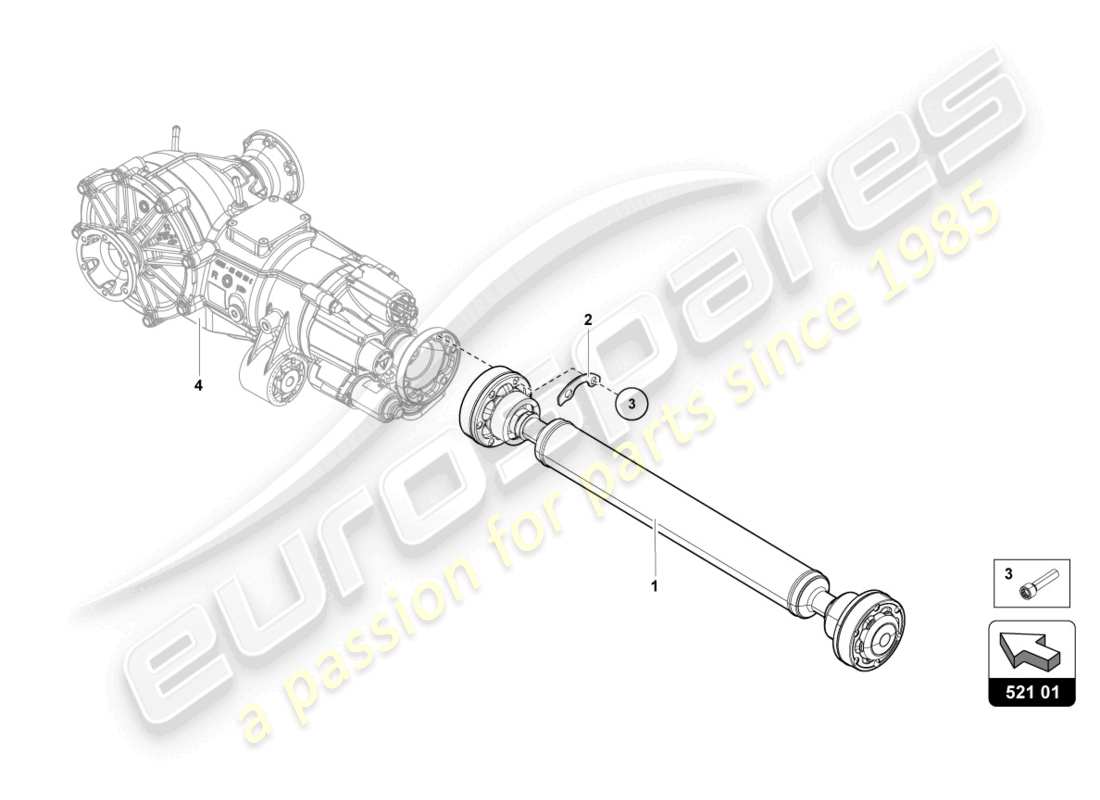 lamborghini countach lpi 800-4 (2022) arbre à cardan schéma des pièces