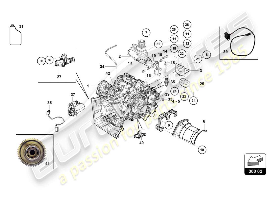 lamborghini 2018 (super trofeo evo) diagramme de pièce d'engrenage