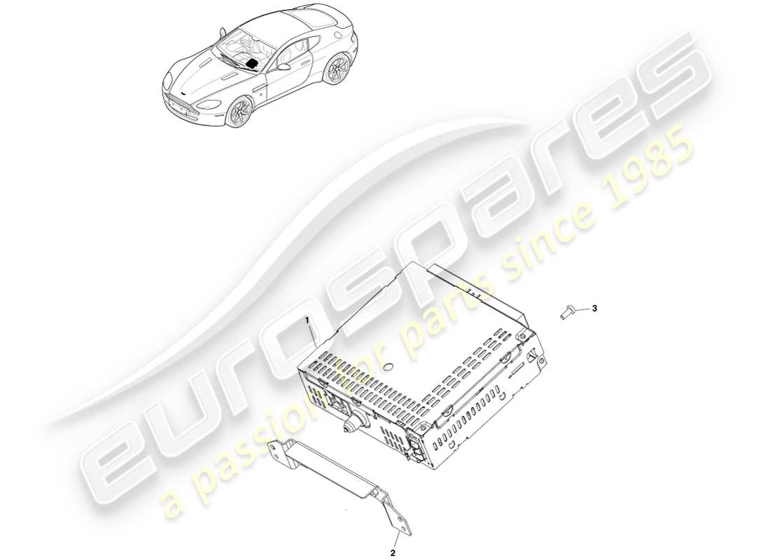 aston martin v8 vantage (2007) diagramme des pièces du lecteur multimédia