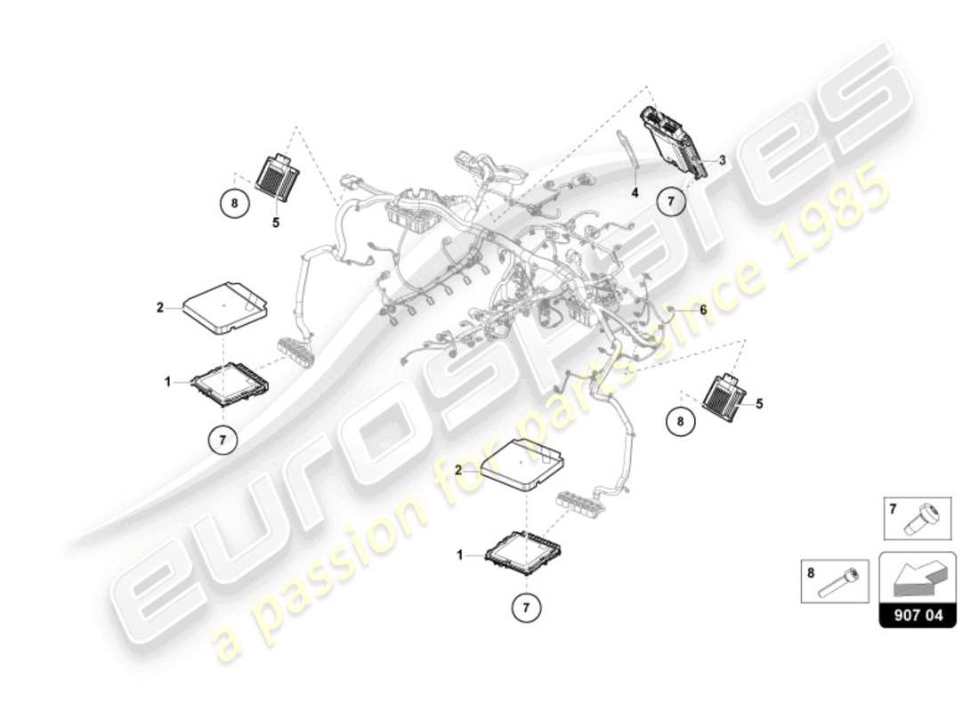lamborghini revuelto coupe (2024) unite de commande pour moteur essence schéma des pièces