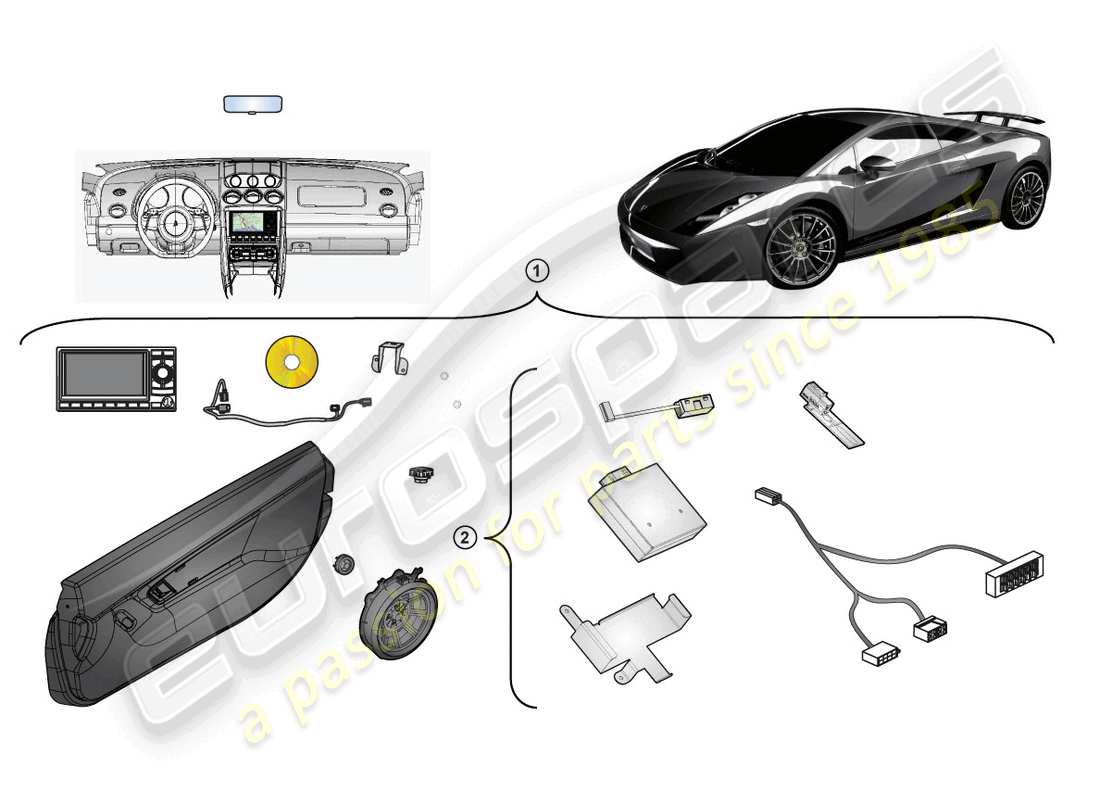 lamborghini gallardo coupe (accessories) kit de rénovation schéma des pièces