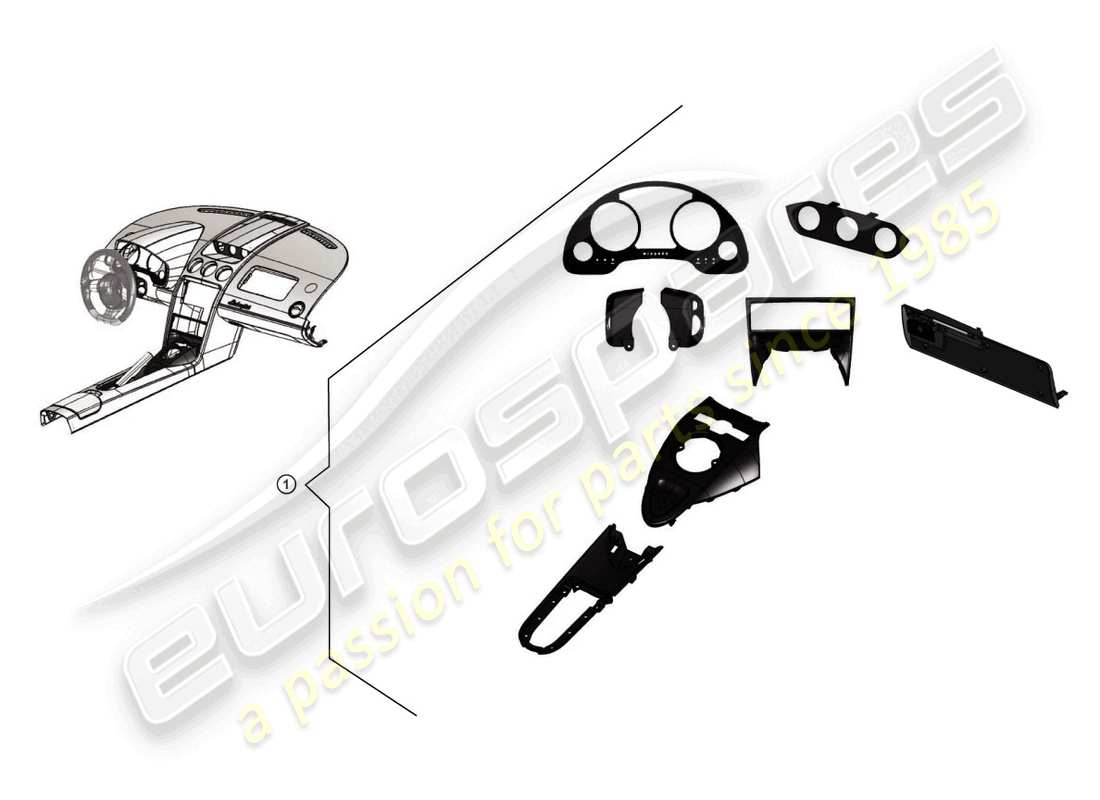 lamborghini lp550-2 spyder (accessories) kit de rénovation peinture piano schéma des pièces