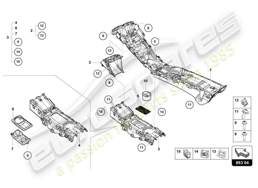 lamborghini 2023 (sto) schéma des pièces du tunnel