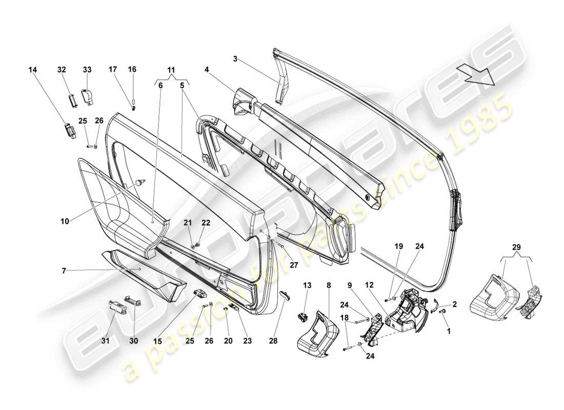 un schéma de pièces du catalogue de pièces lamborghini lp560-4 coupe fl ii (2013)