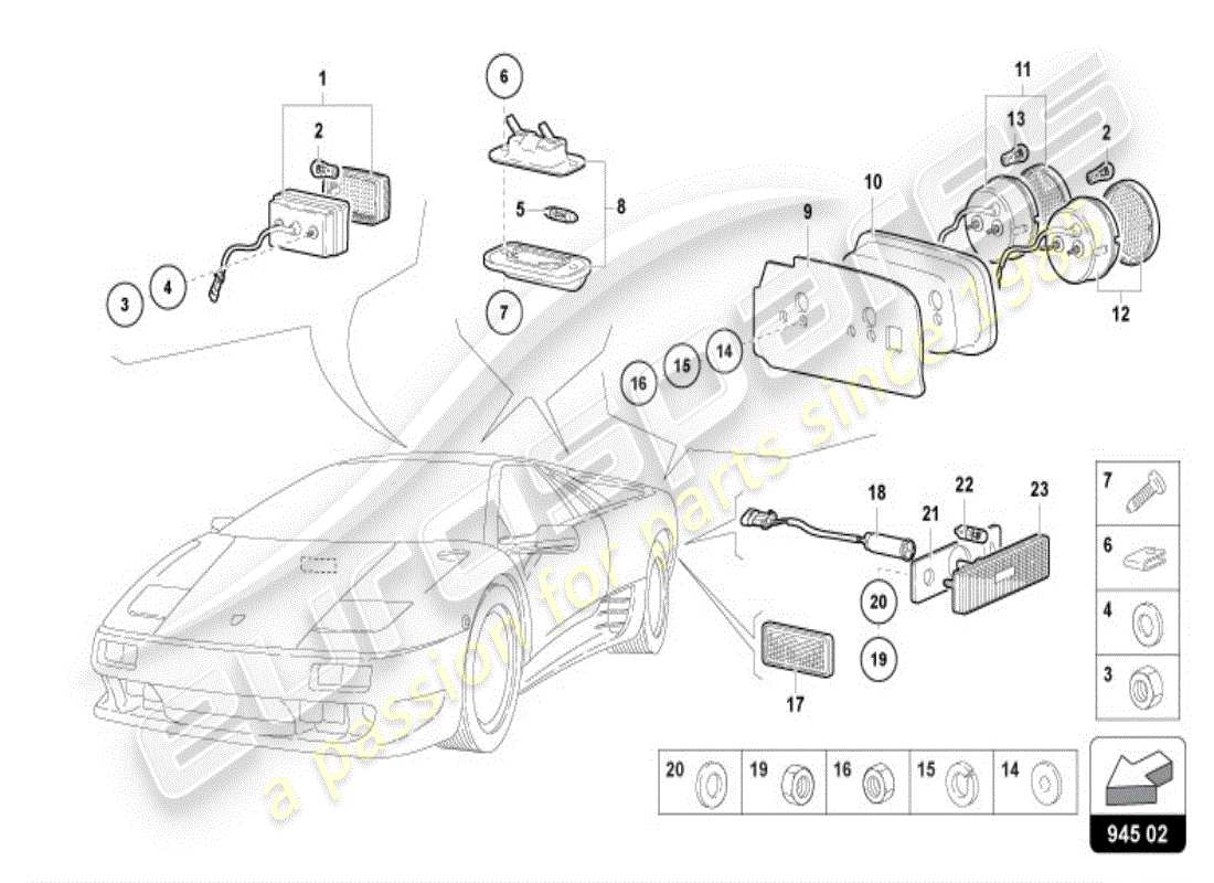 un schéma de pièces du catalogue de pièces lamborghini diablo vt (1999)