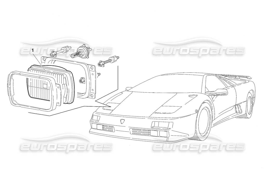 lamborghini diablo se30 (1995) lumières (valable pour le japon - janvier 1995) schéma des pièces