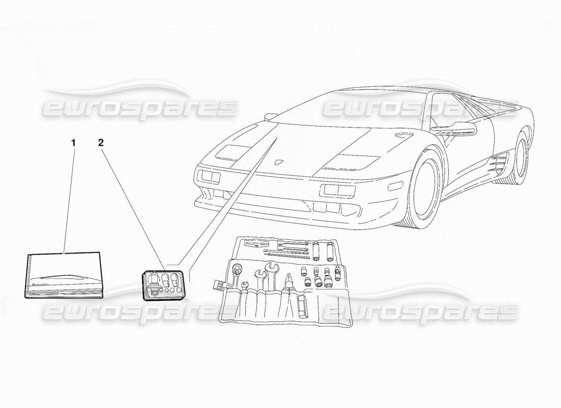 lamborghini diablo (1991) accessoires (valable pour la version américaine - septembre 1991) schéma des pièces