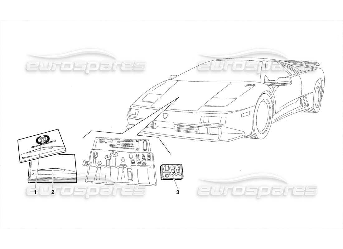 lamborghini diablo se30 (1995) accessoires (valable pour les états-unis - janvier 1995) schéma des pièces