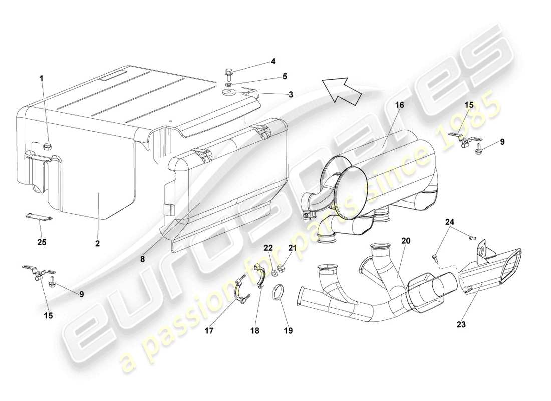 lamborghini lp670-4 sv (2010) silencieux arrière schéma des pièces