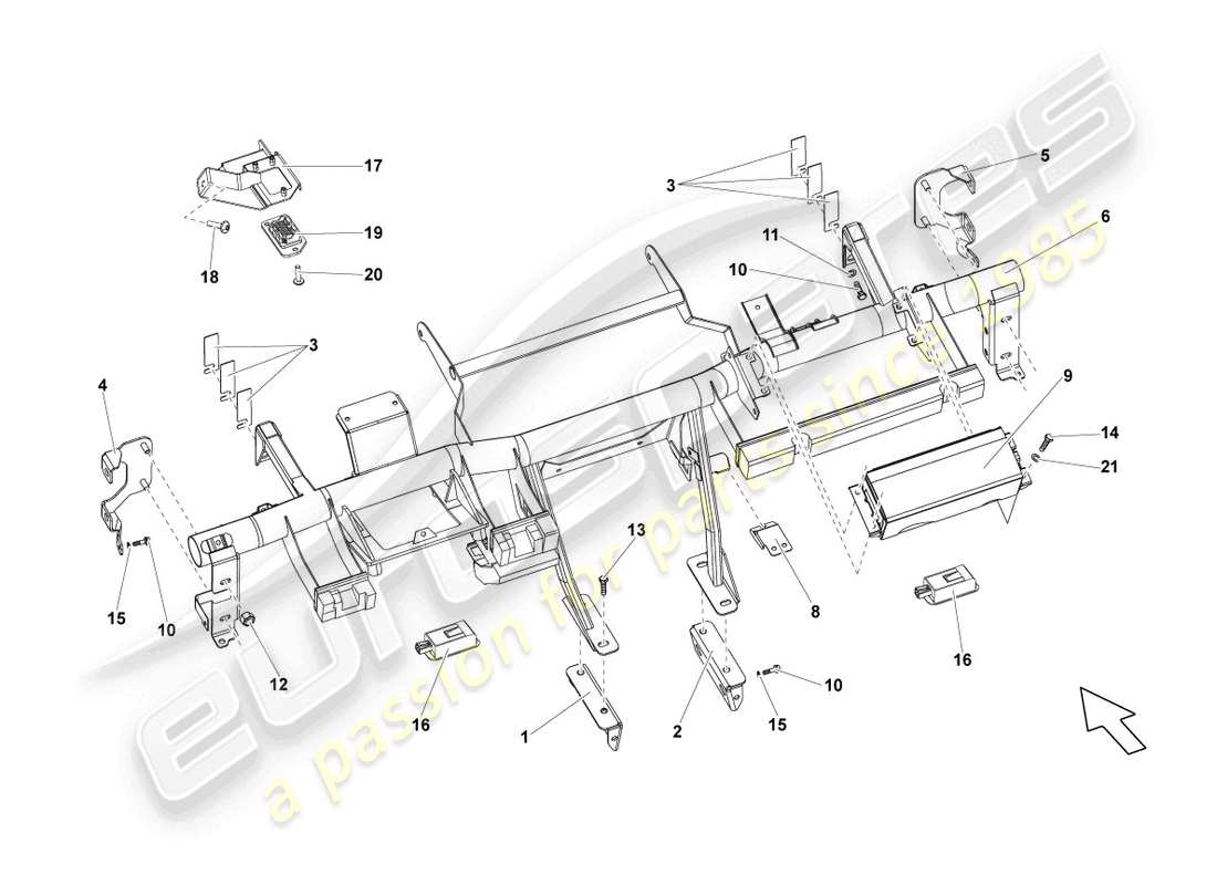 lamborghini blancpain sts (2012) traverse pour tableau de bord schéma des pièces